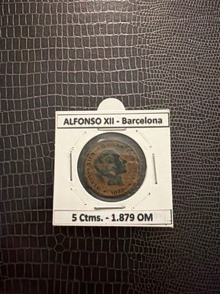 Moneda Alfonso XII 5 Cts - 1879 Barcelona