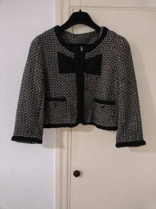 Chaqueta corta Topshop blanca y negra Talla 42