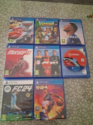 Lote 7 Juegos PS4: FIFA, Crash, MotoGP, FC24, NBA
