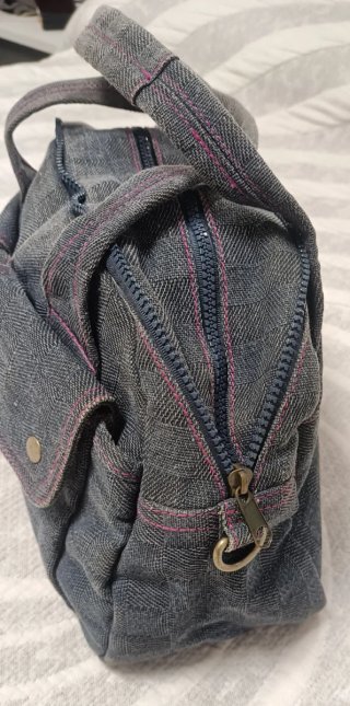 Bolso Adolfo Domínguez Gris/rosa, cómo Nuevo. 15€!
