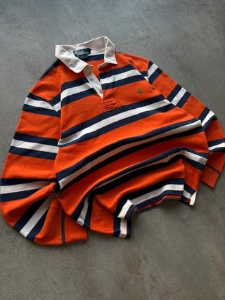 Polo Rugby Ralph Lauren Manga Larga Naranja,...