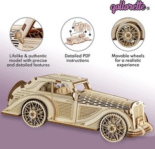 Puzzle 3D Coche Madera y Gas Station