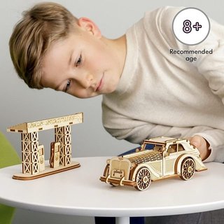Puzzle 3D Coche Madera y Gas Station