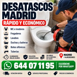 FONTANERO MADRID | DESATASCO DE TUBERÍAS