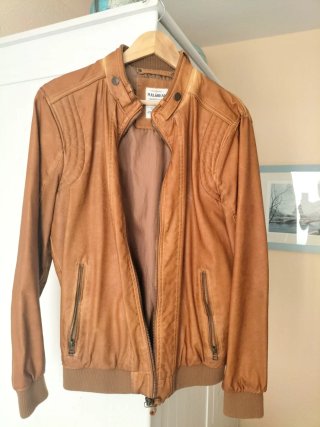 Chaqueta Pull&Bear Marrón Cuero Sintético