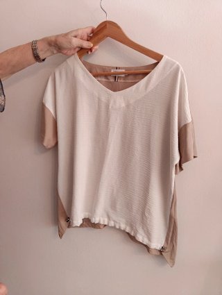 Camiseta Hongo Marfil y Beige