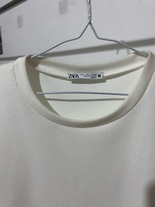 Vestido Blanco Manga Corta Zara
