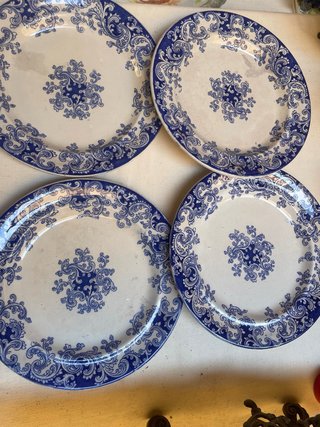 Set 4 Piatti Antichi Inglesi Blu William Ridgway