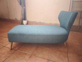 Sillón Moderno de Tela Color Verde Azulado