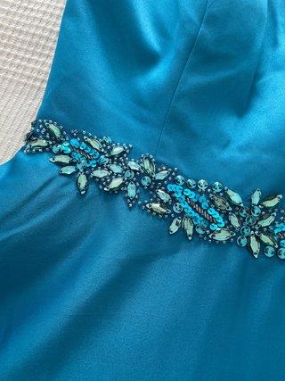 Vestido largo de fiesta azul