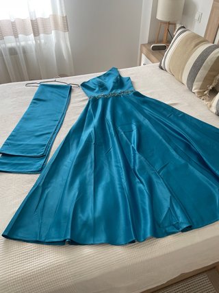 Vestido largo de fiesta azul