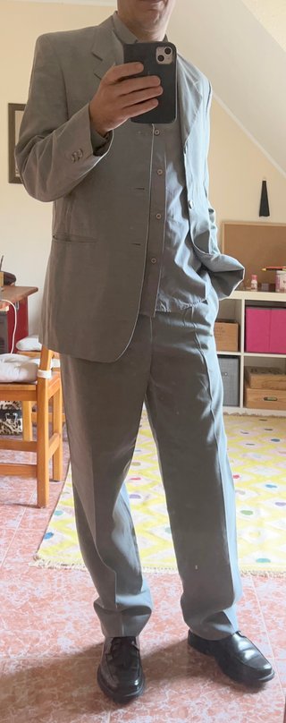 Traje de hombre 2 piezas Saco y Pantalón T44 Gris