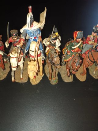 Set di 5 Soldatini di Piombo a Cavallo