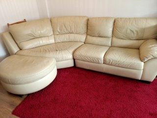 Sofá esquinero Natuzzi Klaus Beige Piel