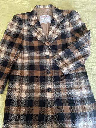 Abrigo de lana a cuadros Talla M