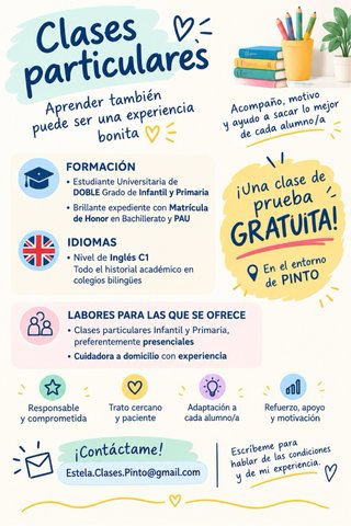 Clases particulares infantil y primaria