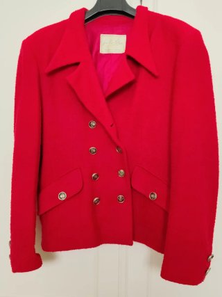 Chaqueta Roja Texturizada 84% lana