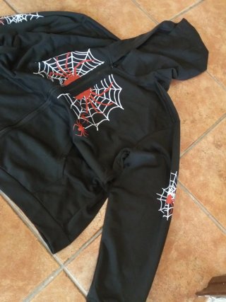 Sudadera con cremallera y estampado de araña