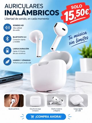 Auriculares Inalámbricos Blancos