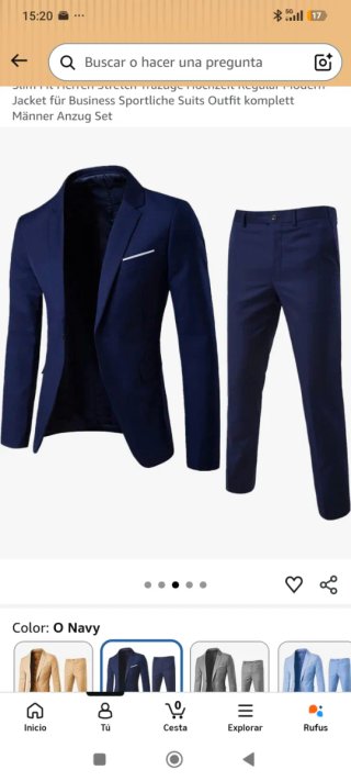 Traje de hombre azul