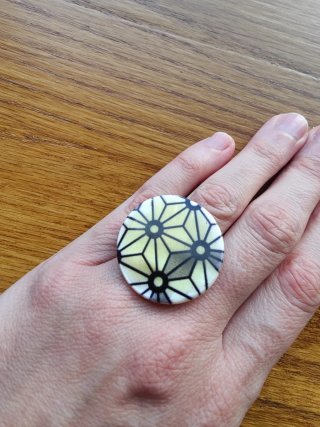 Anillo ajustable diseño geométrico