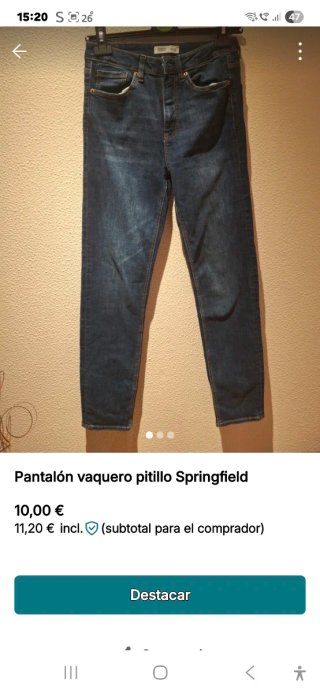 Pantalón vaquero pitillo Springfield