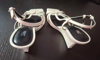 Sandalias de Charol Blanco Zara