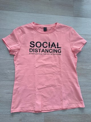 Camiseta Shein Rosa con Mensaje Talla M