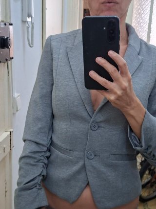 Chaqueta Entallada Gris Zara Talla XS