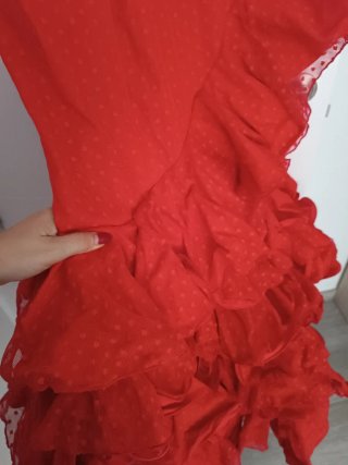 Vestido Flamenca Rojo con Accesorios