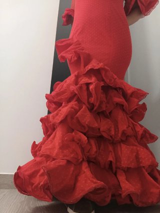 Vestido Flamenca Rojo con Accesorios