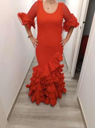 Vestido Flamenca Rojo con Accesorios