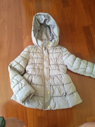 Giubbotto bambina con cappuccio e pois