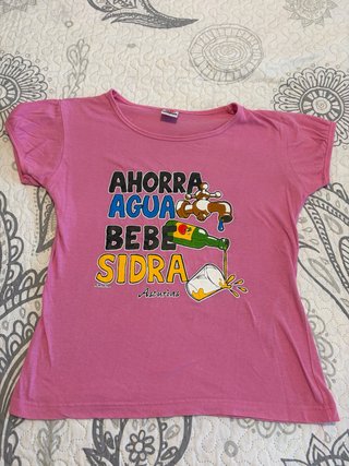 Camiseta Asturias Talla M Ahorra Agua, Bebe Sidra