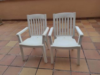 4 Sillas de Jardín Blancas