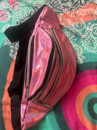 Riñonera infantil rosa brillante