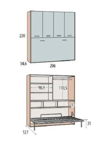Cama Abatible Horizontal WIN