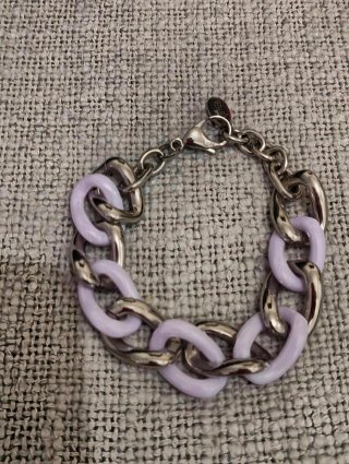 Pulsera Lotus eslabones morados y plateados