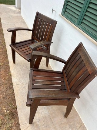 2 Sillones de Madera Marrón