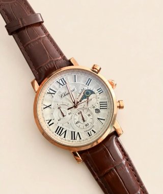 Reloj Chenxi Hombre Cronógrafo Dorado Marrón