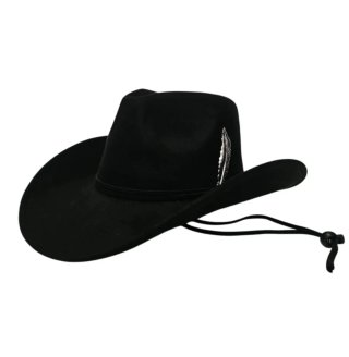 Sombrero Vaquero Negro con Pluma Luis Alfonso