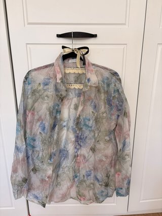 Camisa organza estampada floral