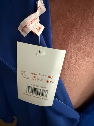 Vestido azul asimétrico midi talla 46