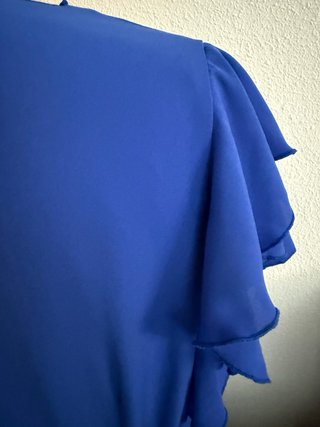 Vestido azul asimétrico midi talla 46