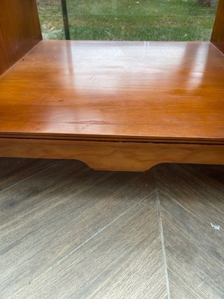 Mesa de centro de madera con cristal 110x65 cm