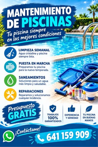 Mantenimiento de piscinas en general
