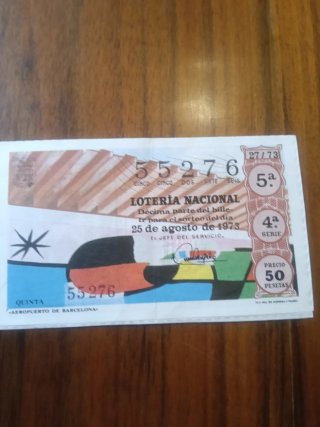 Lotería Nacional 25 de agosto 1973
