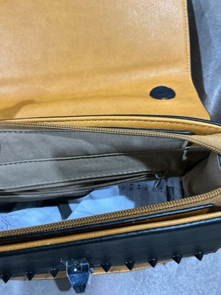 Borsa a tracolla ocra e nera