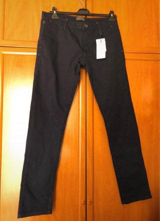 Pantalón chino hombre azul nuevo
