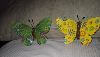 Set de 2 Figuras Decorativas de Mariposas